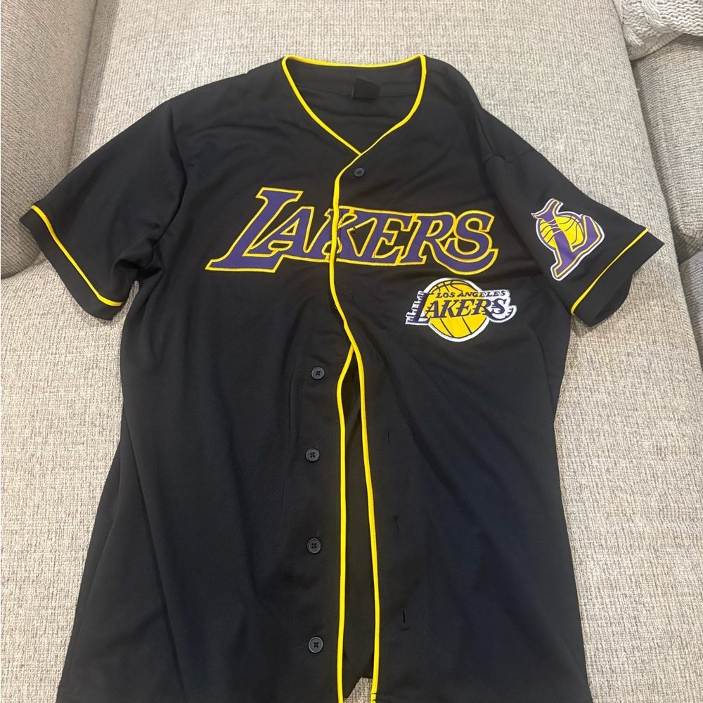 Lakers Black and Yellow Men's Baseball Jersey
